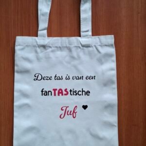 Canvas tas met tekst voor Juf